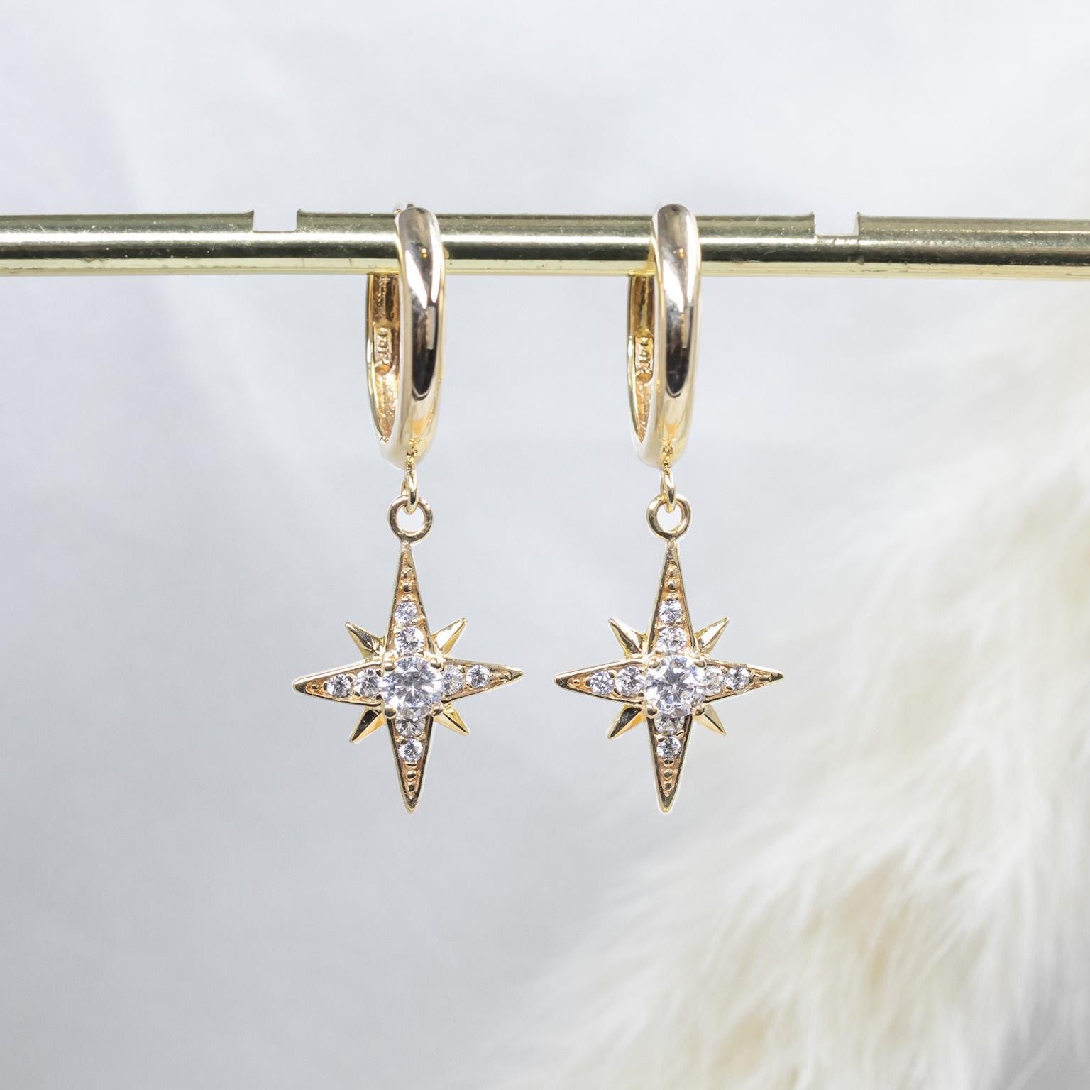 Ethereal  North Star Hoop Earrings