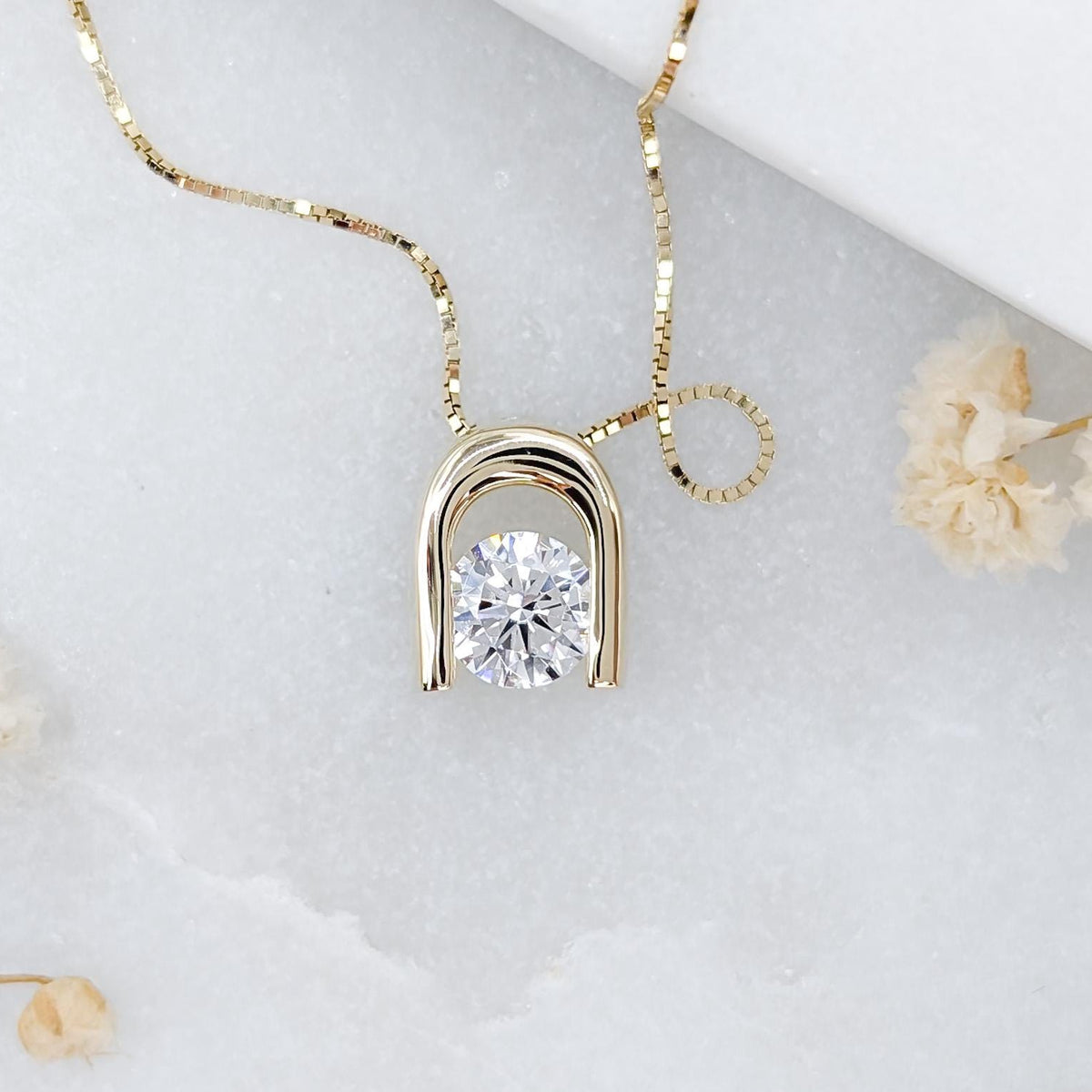 Floating Solitaire Pendant