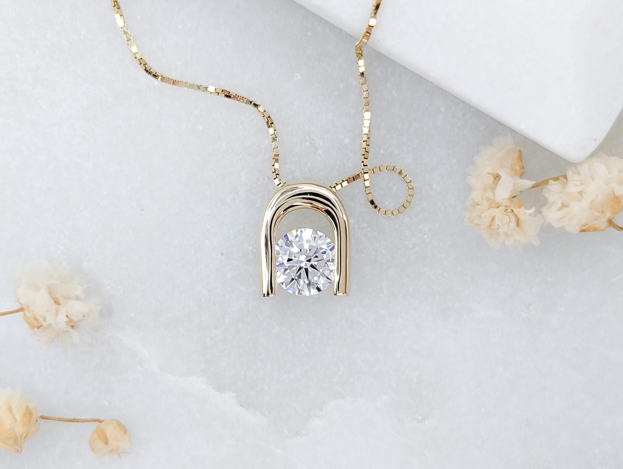 Floating Solitaire Pendant