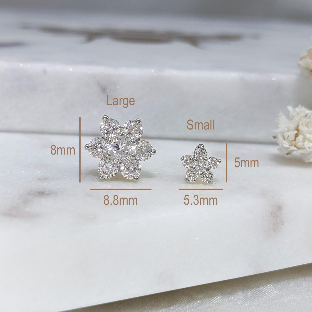 Buttercup Flower Earrings - .925 Sterling Silver
