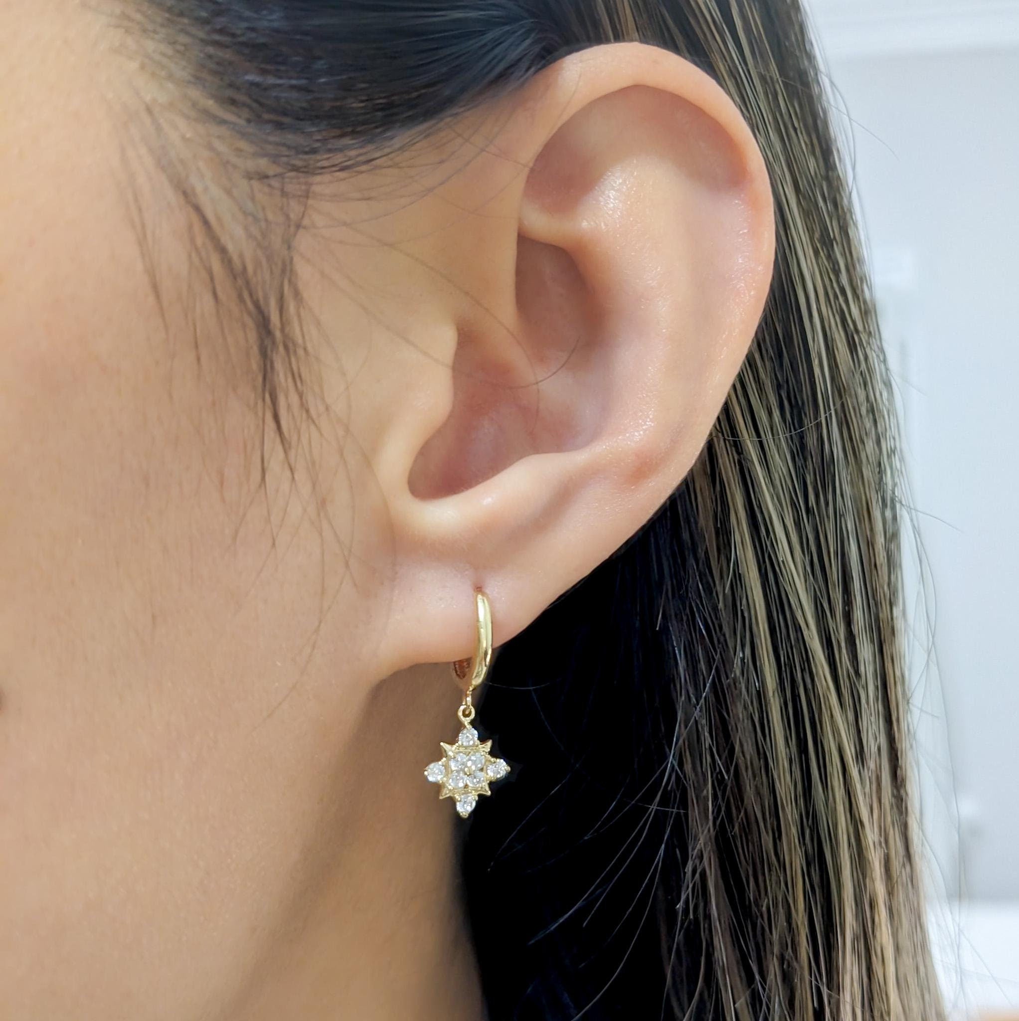 Mini Art Deco Hoop Earrings
