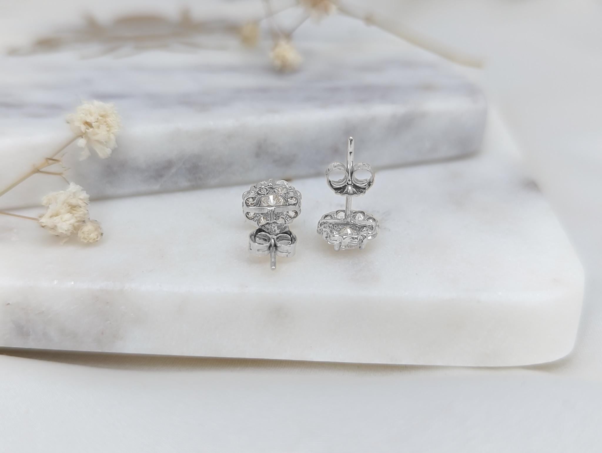 Floral Cluster Earrings - .925 Sterling Silver