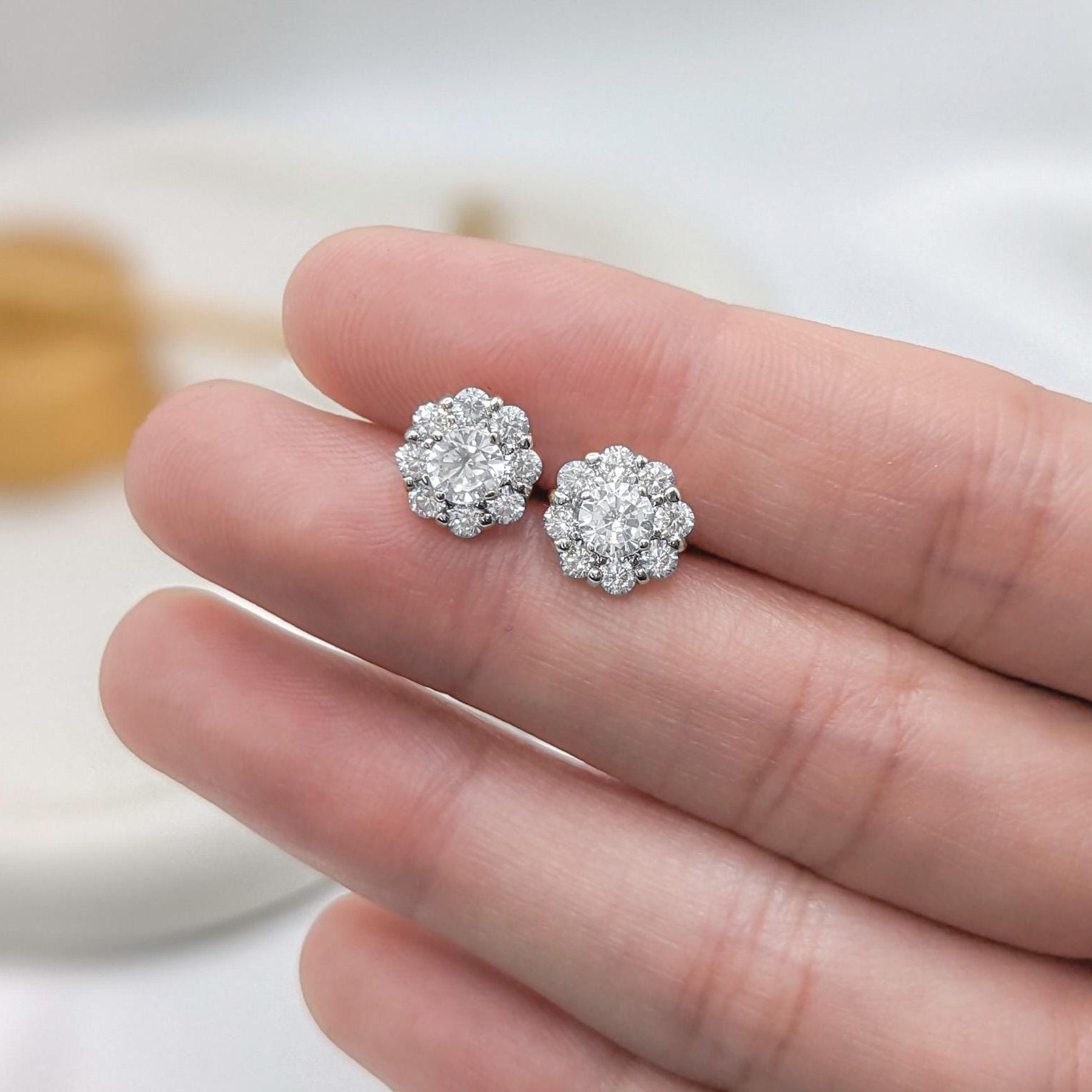 Floral Cluster Earrings - .925 Sterling Silver