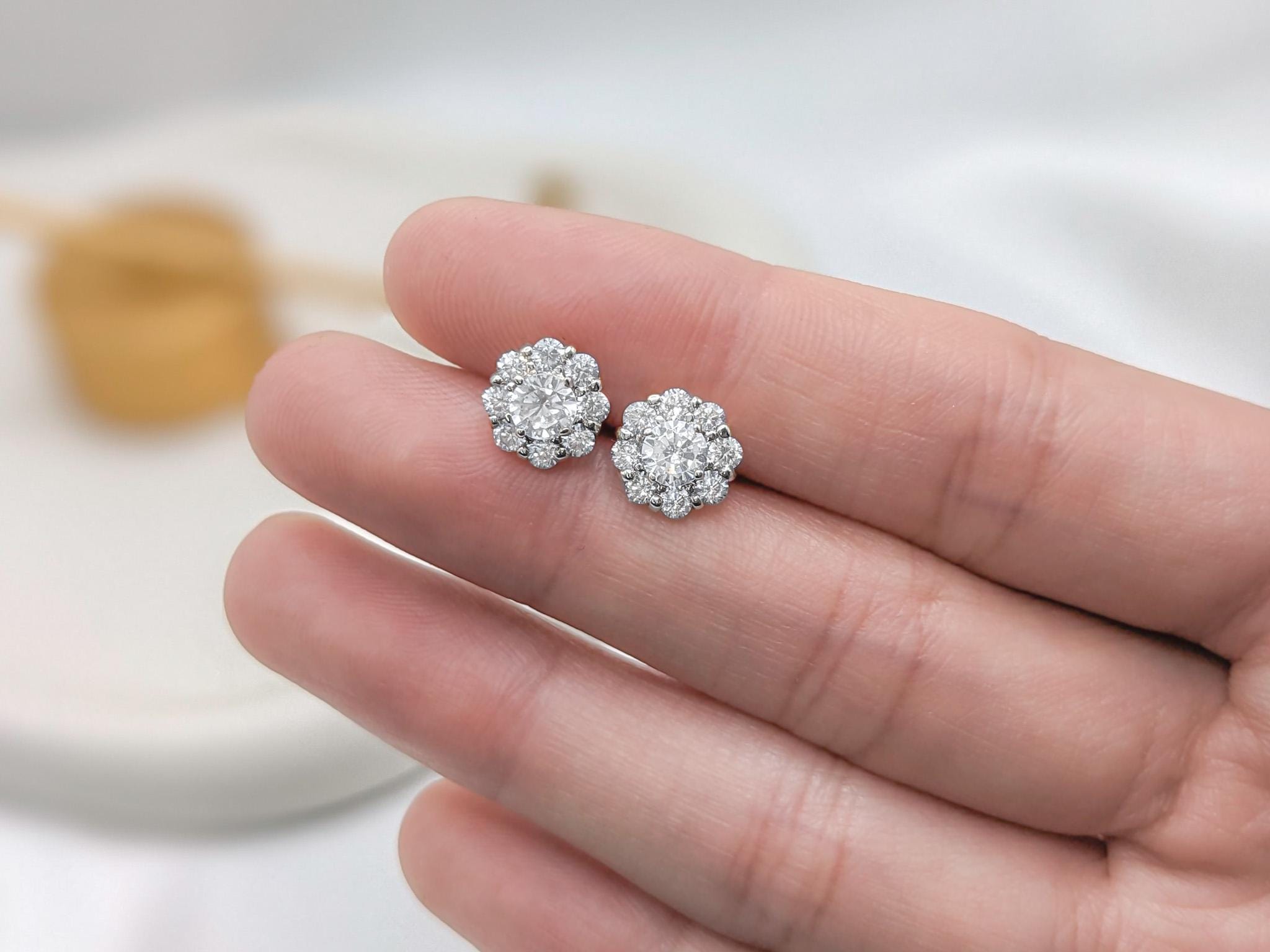 Floral Cluster Earrings - .925 Sterling Silver