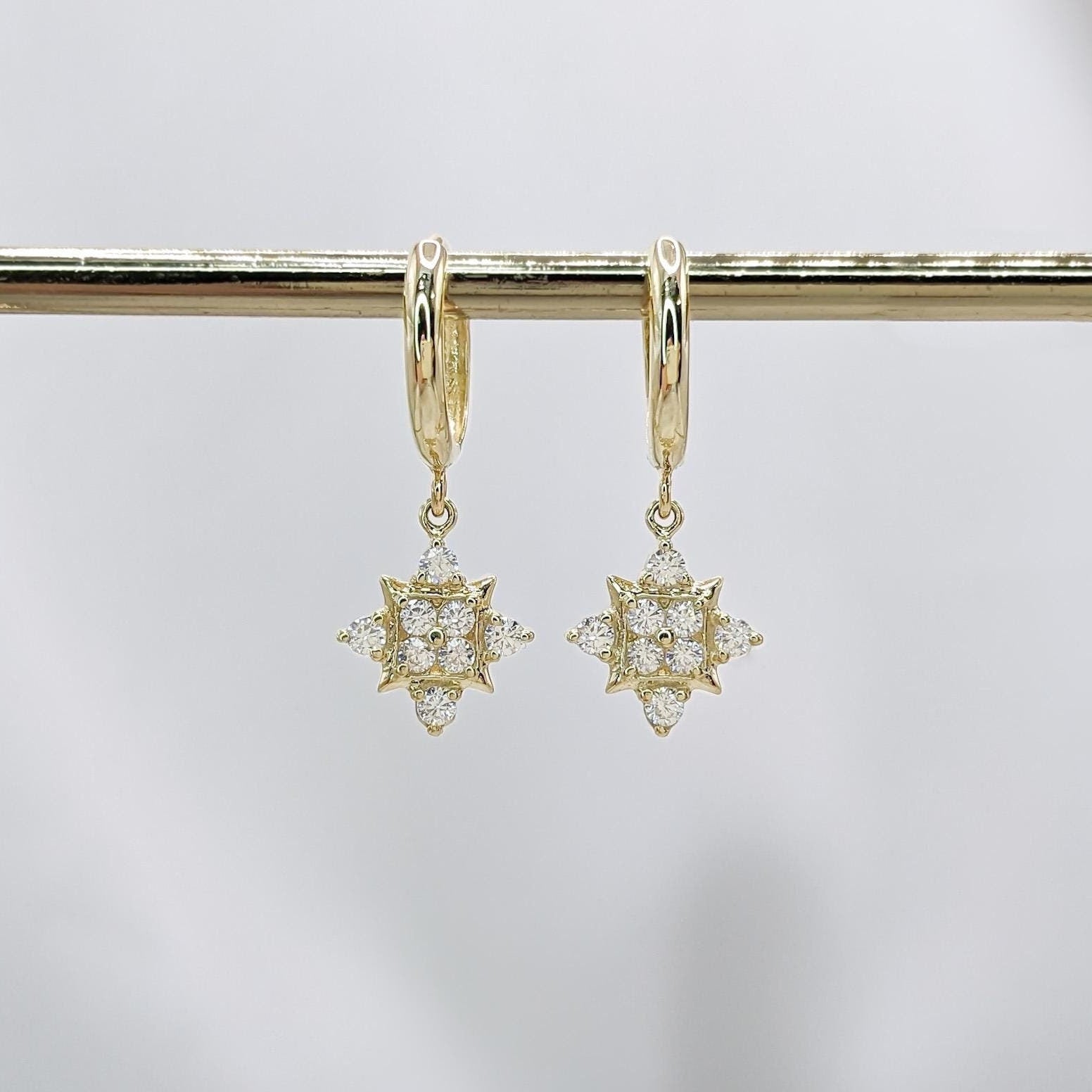 Mini Art Deco Hoop Earrings
