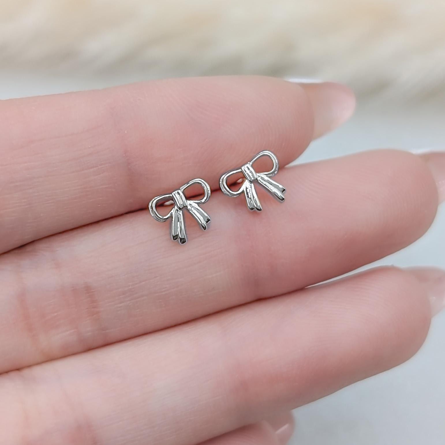 Mini Bow Studs - .925 Sterling Silver