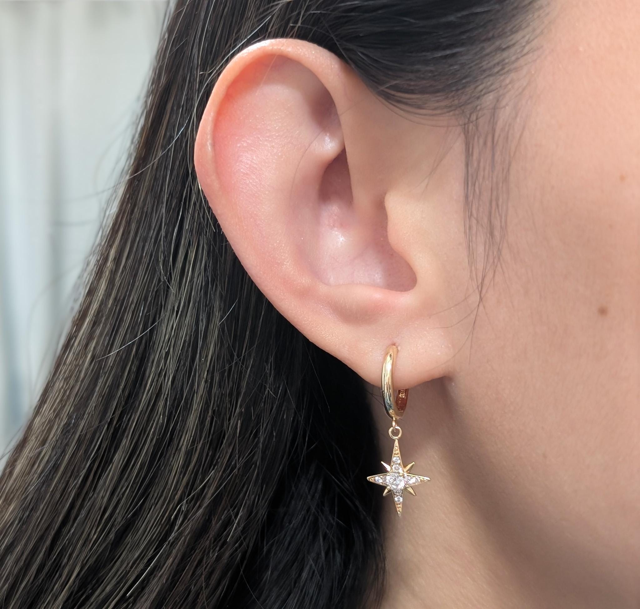 Ethereal  North Star Hoop Earrings