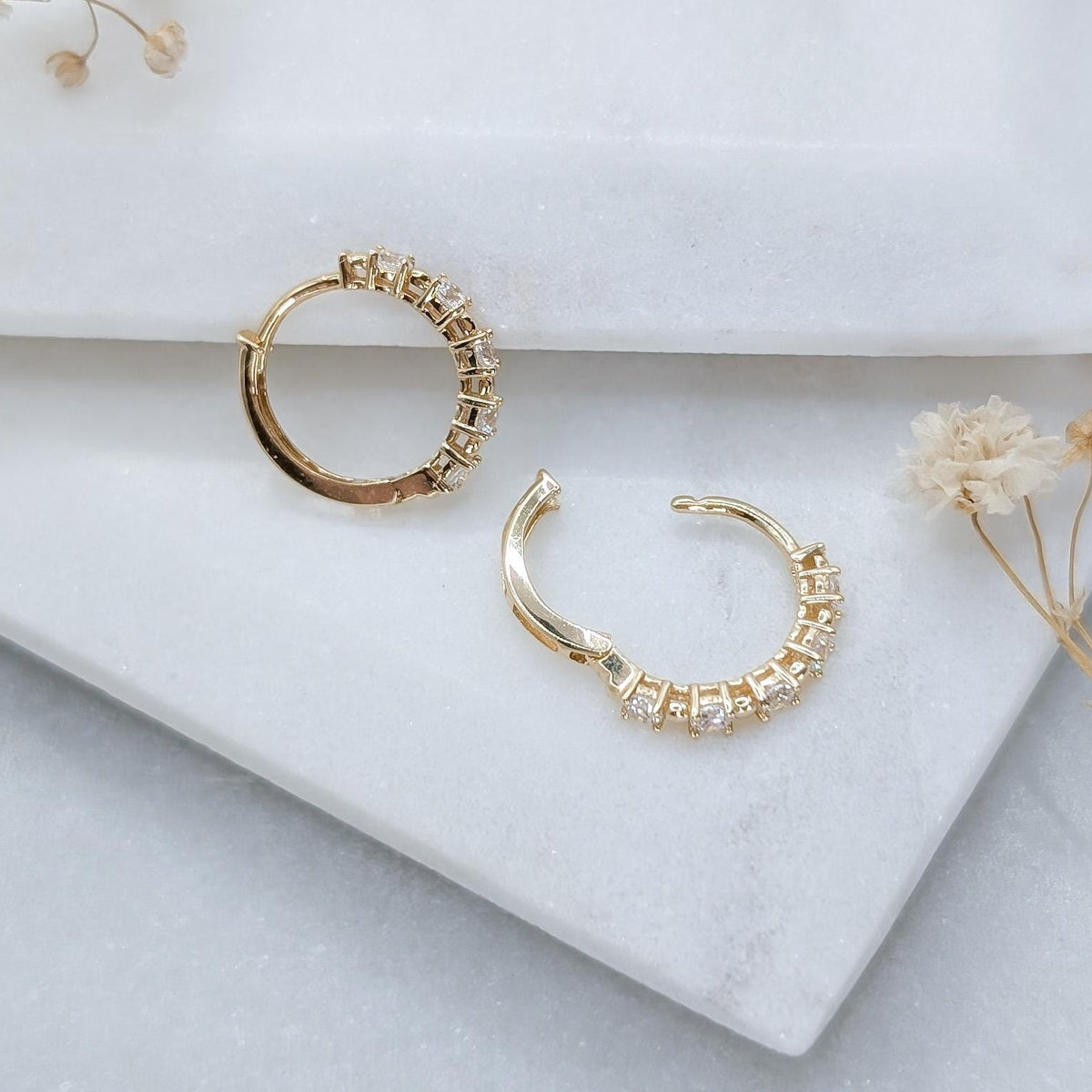 Gold Pavé Hoop Earrings