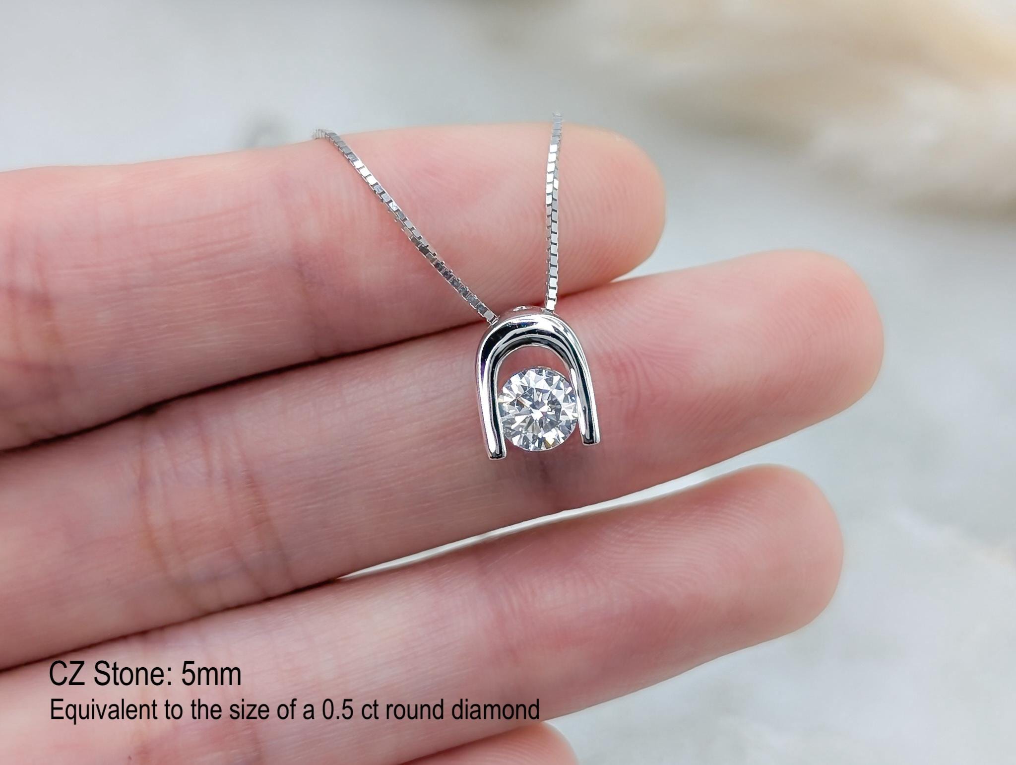 Floating Solitaire Pendant