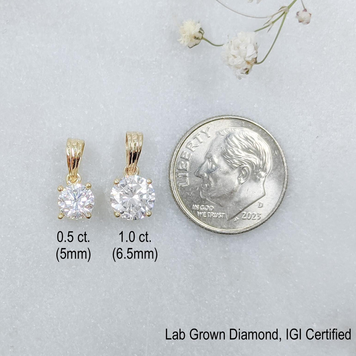 Lab Diamond Solitaire Pendant