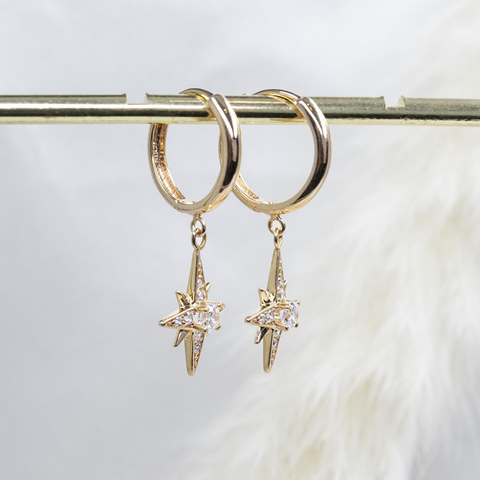 Ethereal  North Star Hoop Earrings