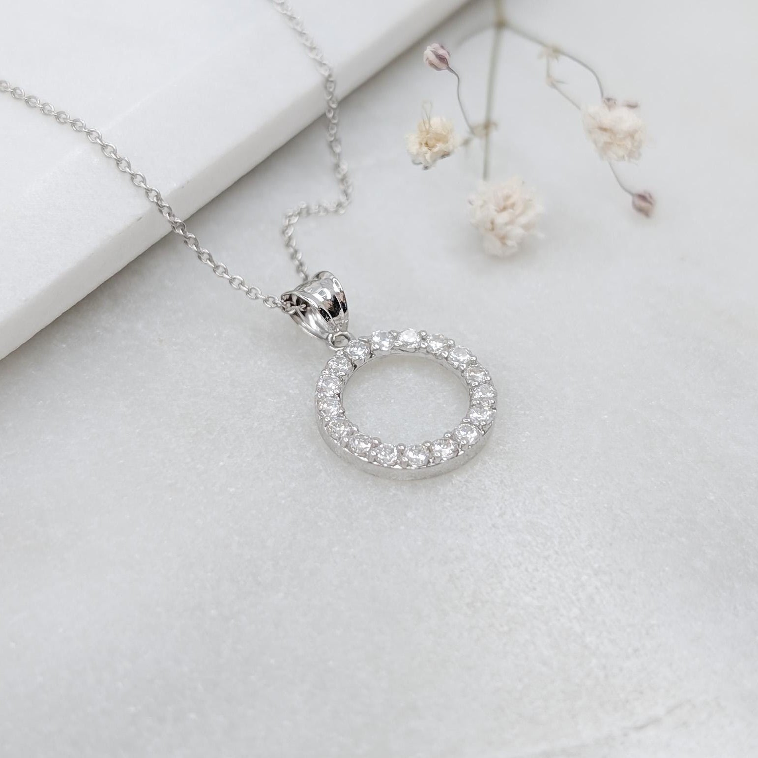 Eternity Circle Pendant - 925 Sterling Silver