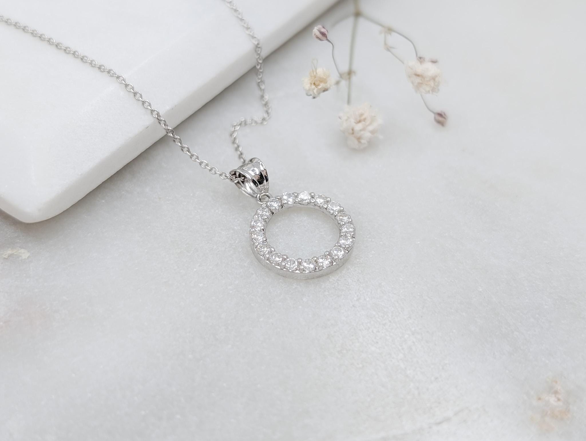 Eternity Circle Pendant - 925 Sterling Silver
