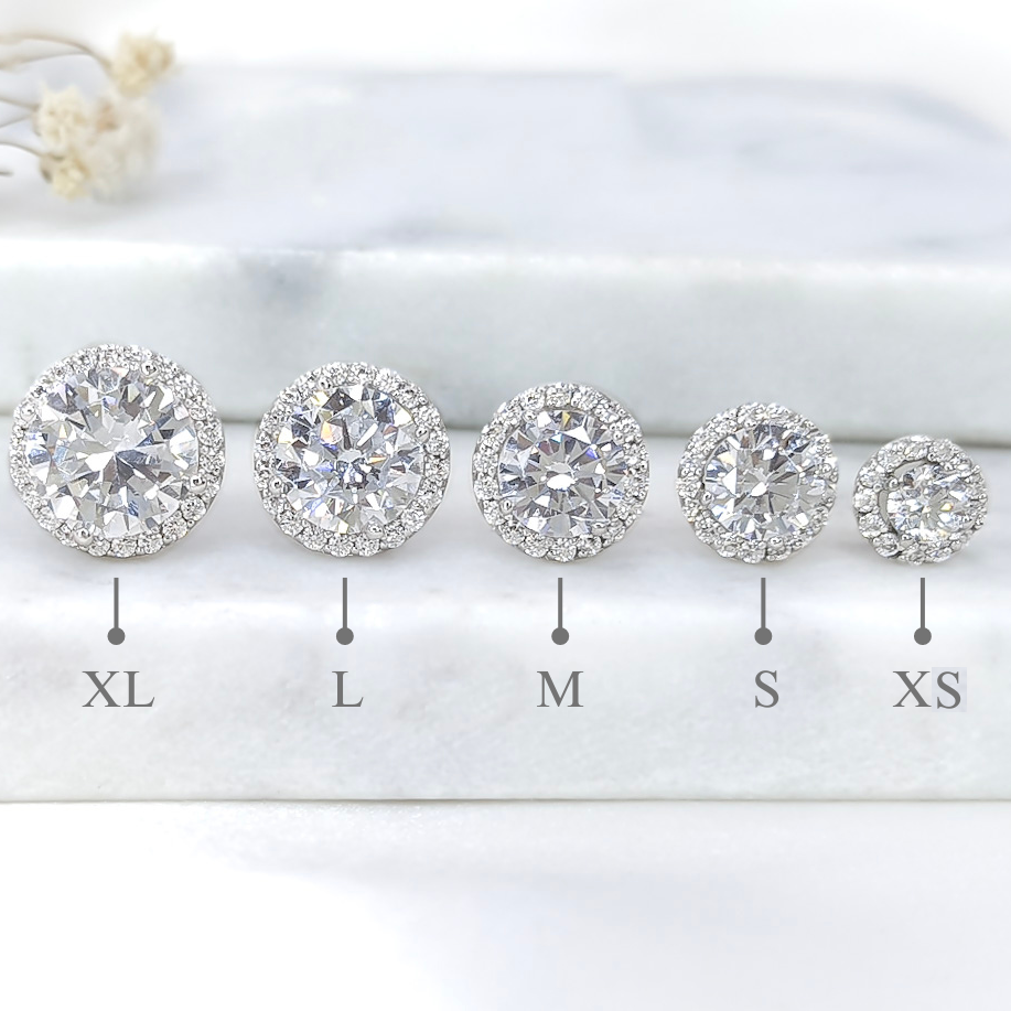 Halo Earrings - .925 Sterling Silver