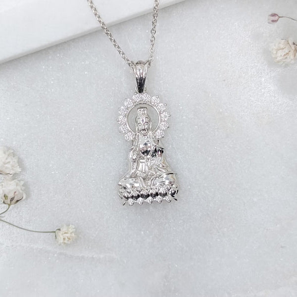 Lady Buddha Pendant - 925 Sterling Silver