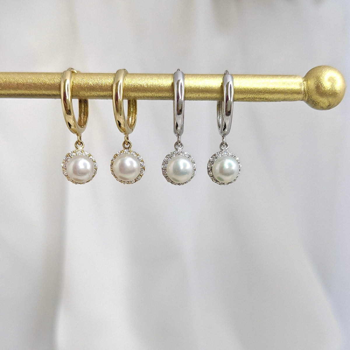 Halo Pearl Hoop Earring