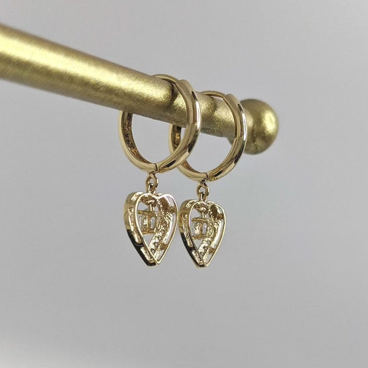 Pavé Heart Hoop Earrings