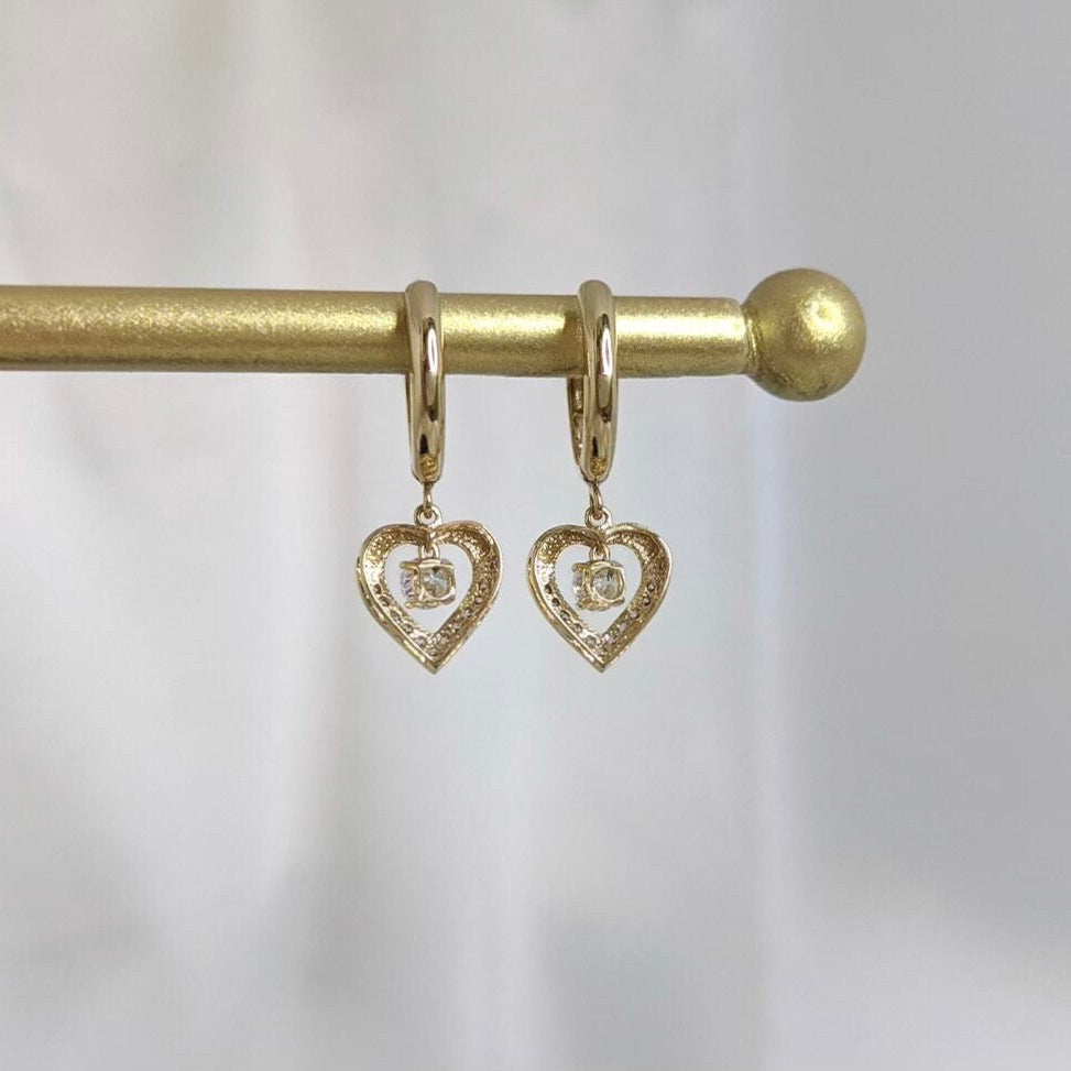 Pavé Heart Hoop Earrings