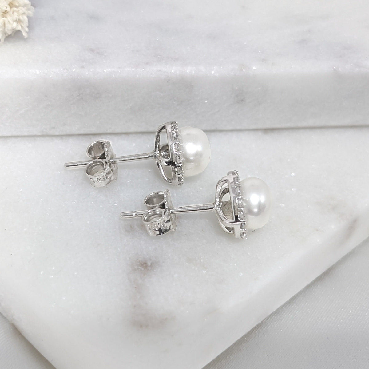 Halo Pearl Earrings
