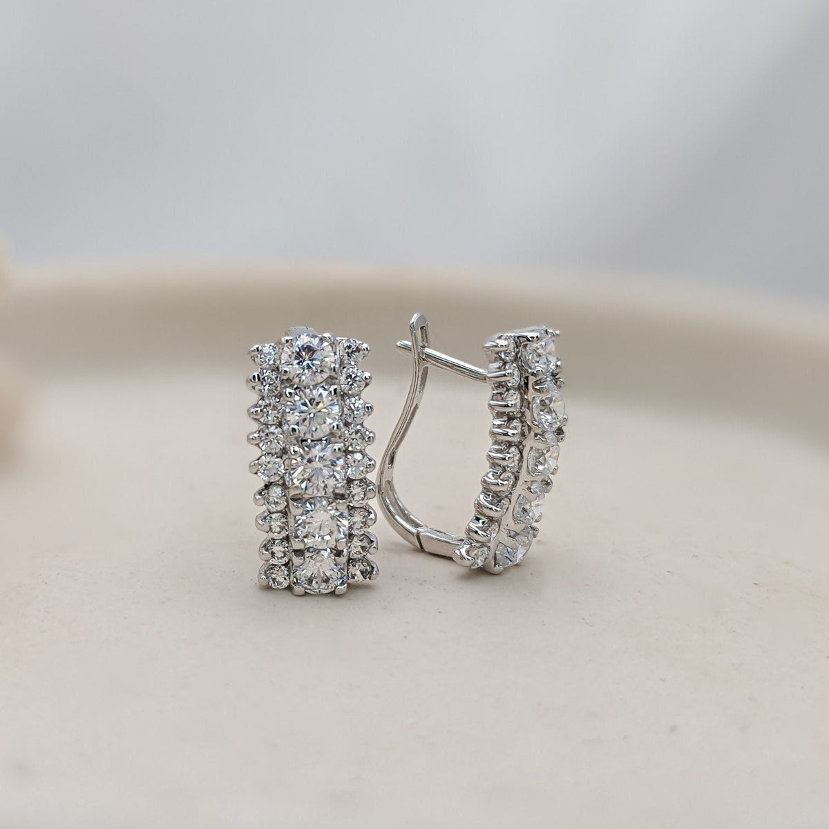 Lux Pavé English Lock Earrings