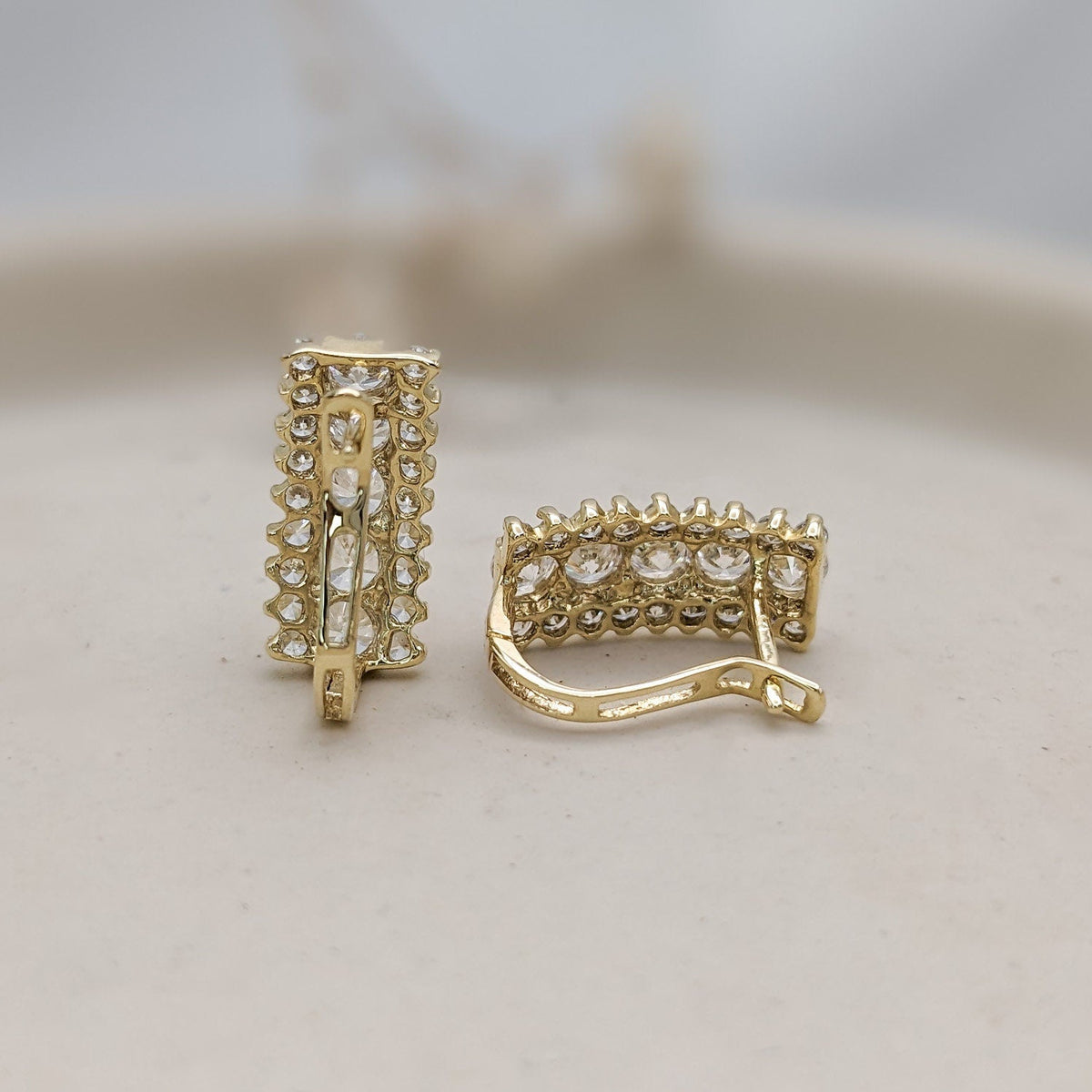Lux Pavé English Lock Earrings