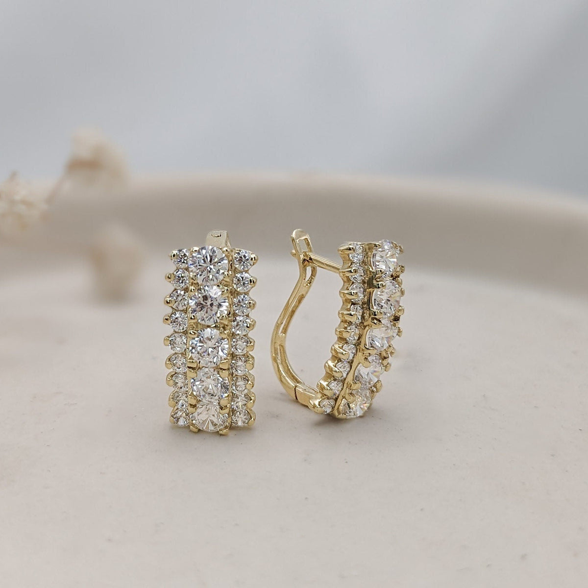 Lux Pavé English Lock Earrings