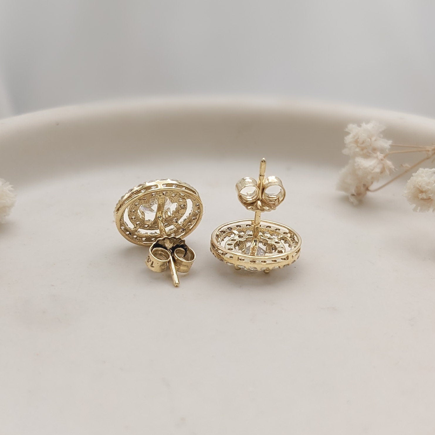 Double Pavé Halo Earrings