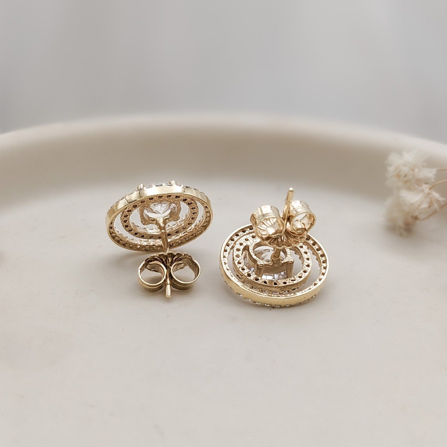Double Stack Halo Earrings