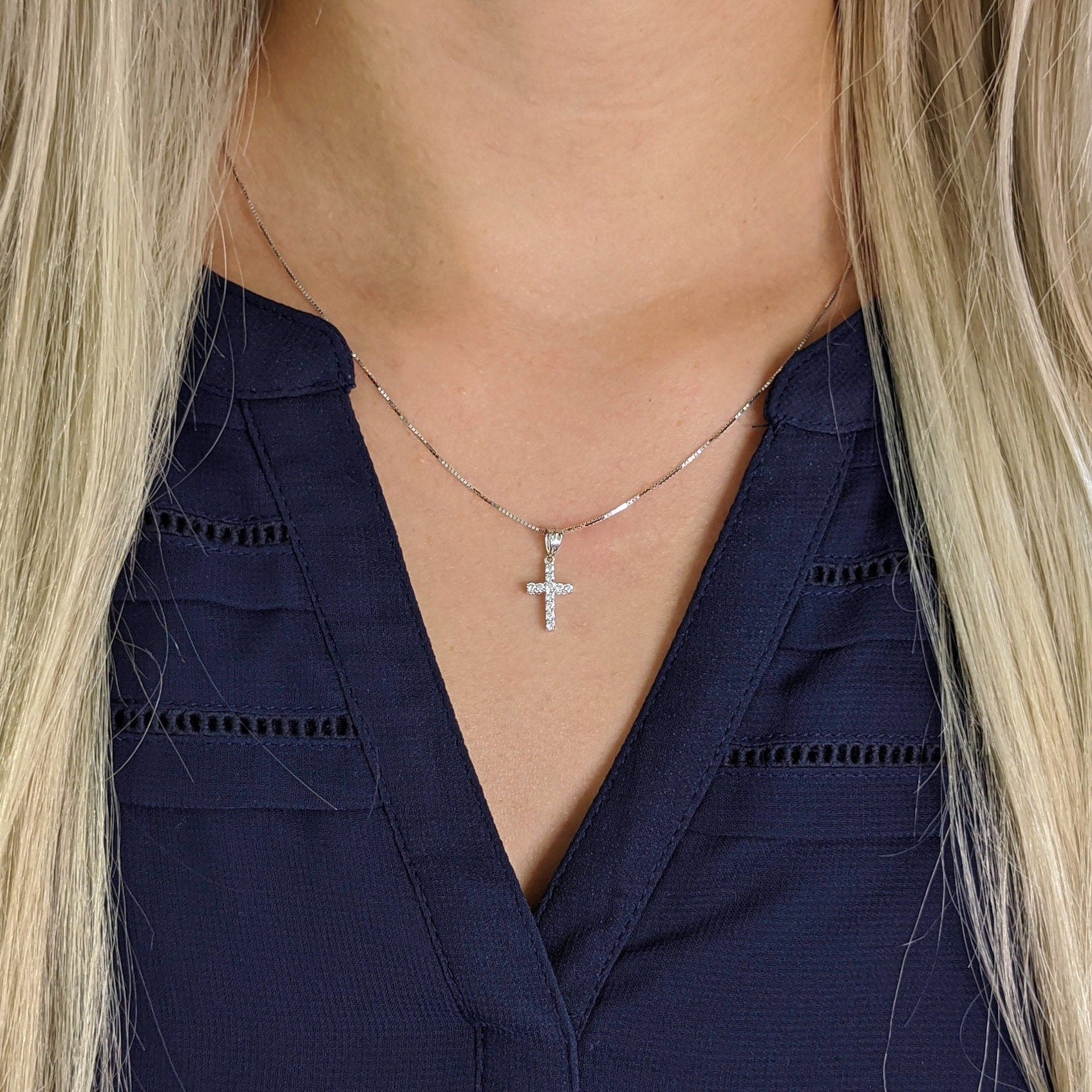 Mini Pavé Cross Pendant