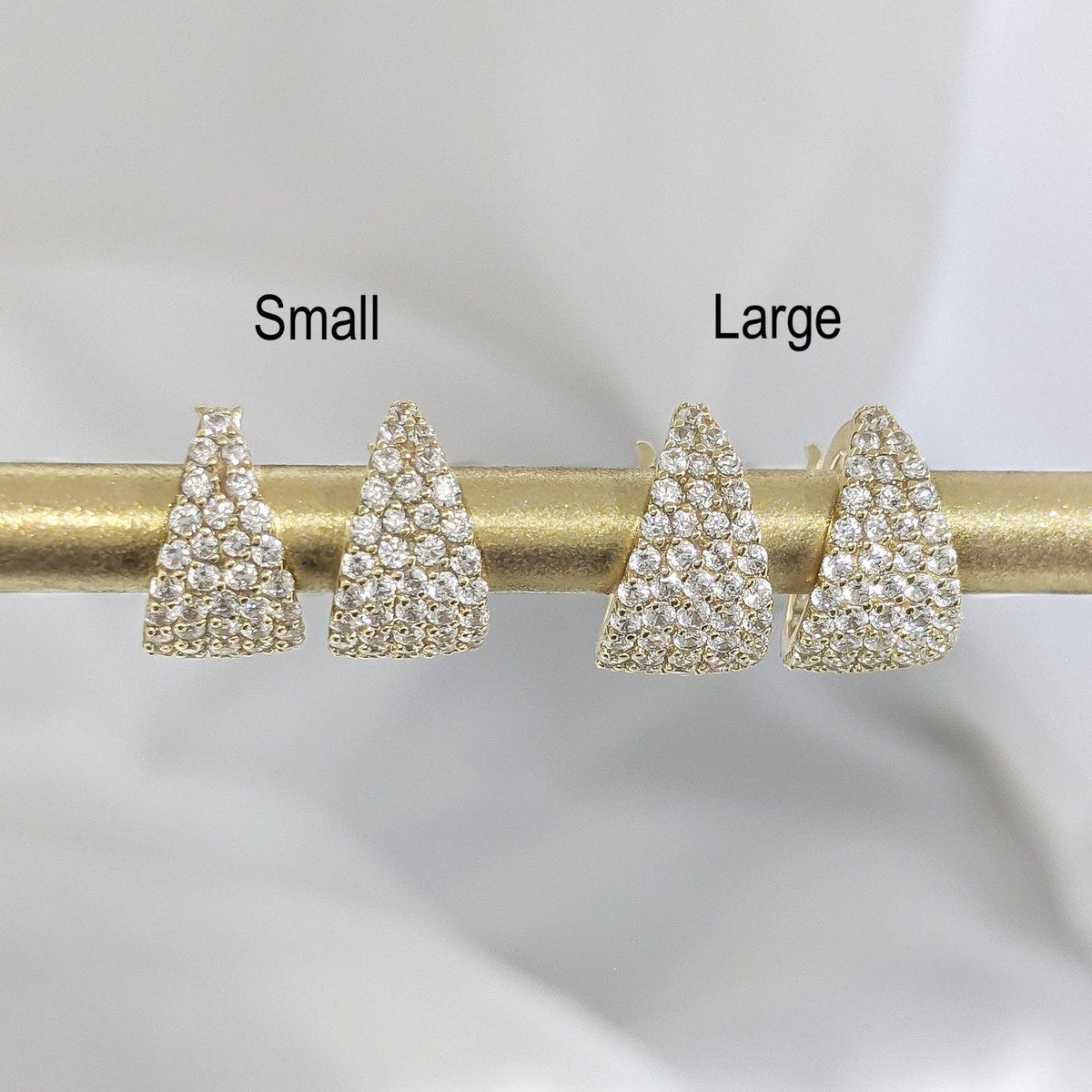 Lux Pavé Huggies