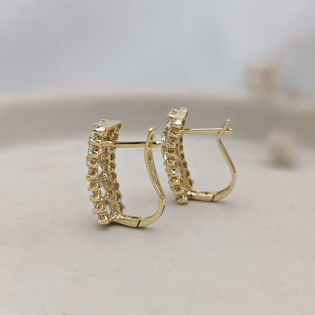 Lux Pavé English Lock Earrings