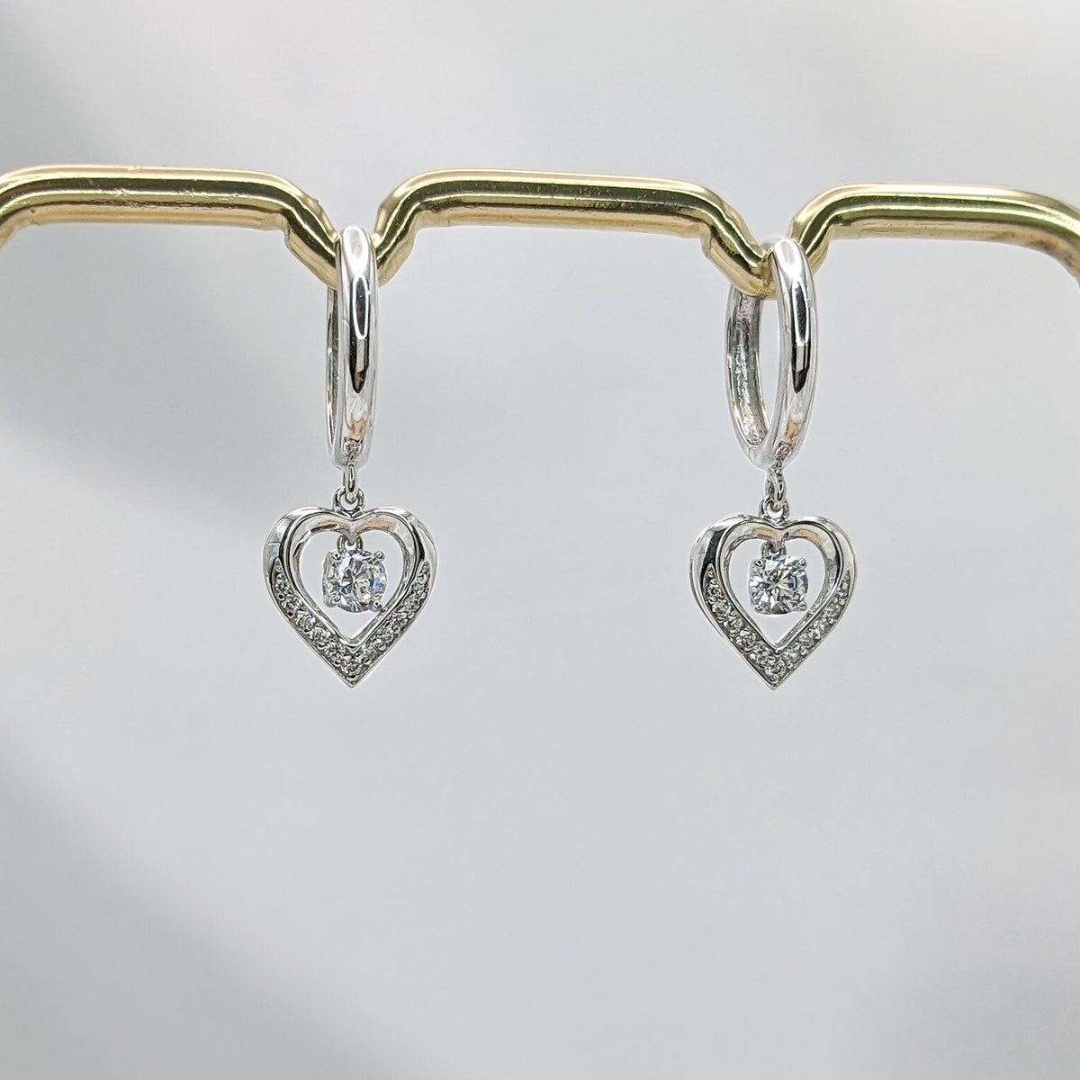 Pavé Heart Hoop Earrings