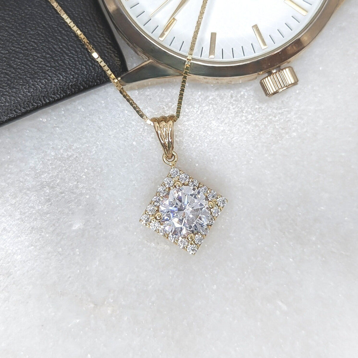 Square Halo Pendant