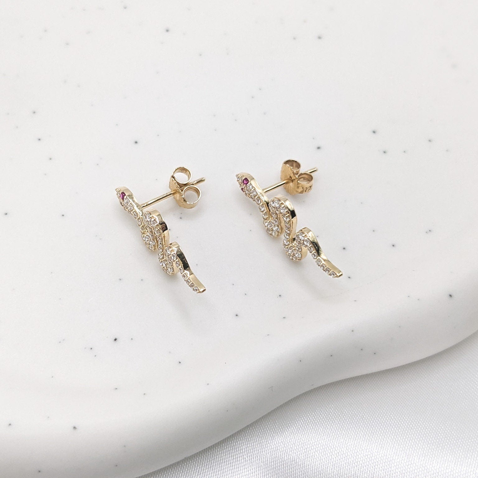 Pavé Snake Earrings