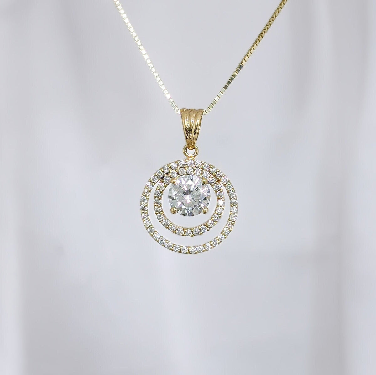Double Stack Halo Pendant