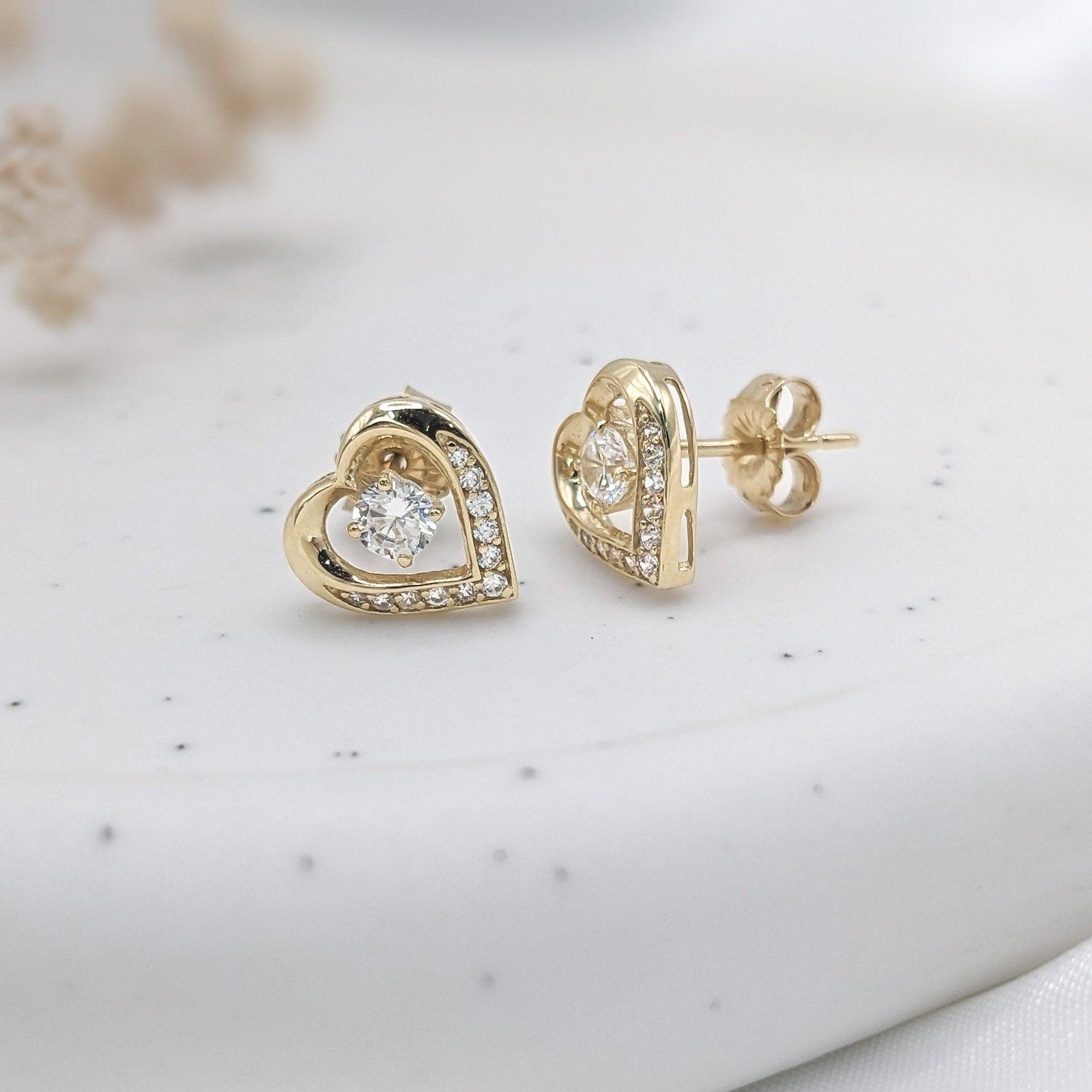 Pavé Heart Earrings
