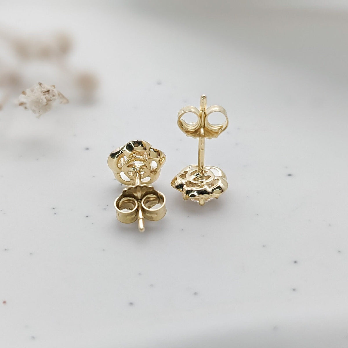 Plumeria Flower Stud Earrings