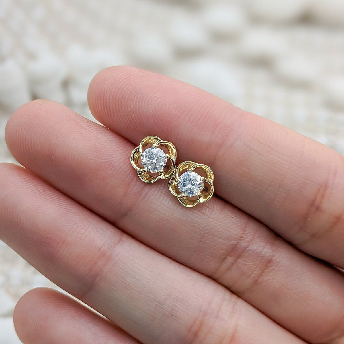 Plumeria Flower Stud Earrings