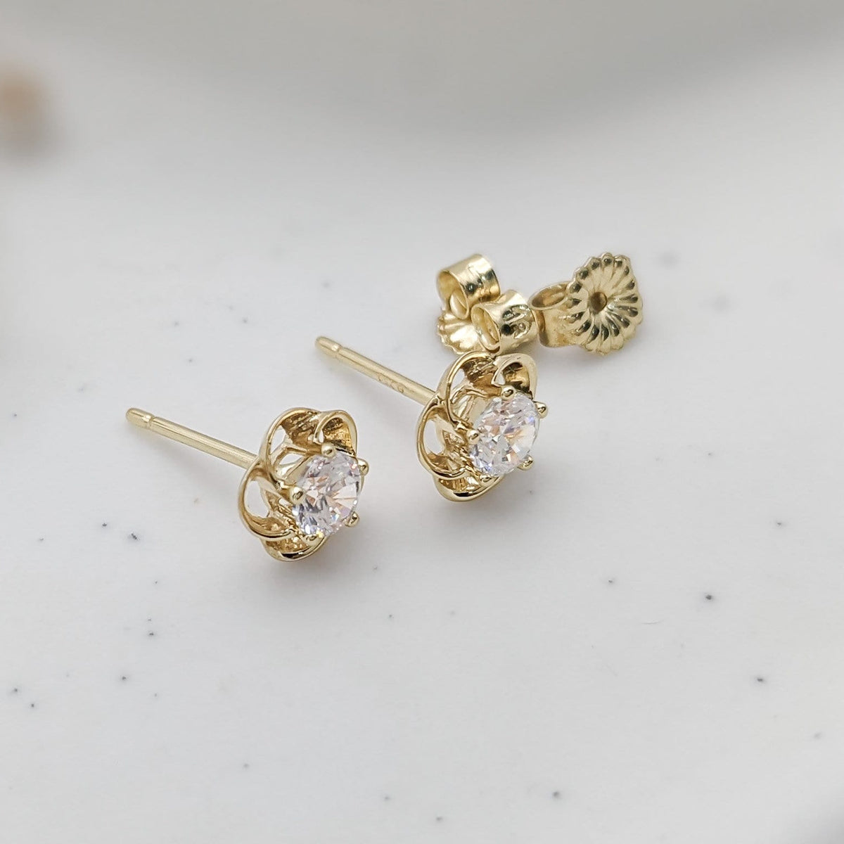 Plumeria Flower Stud Earrings