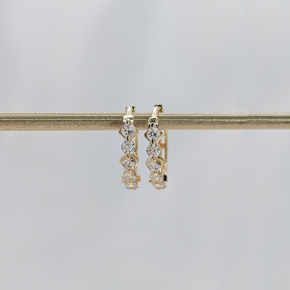 Pavé Icicle Hoop Earrings