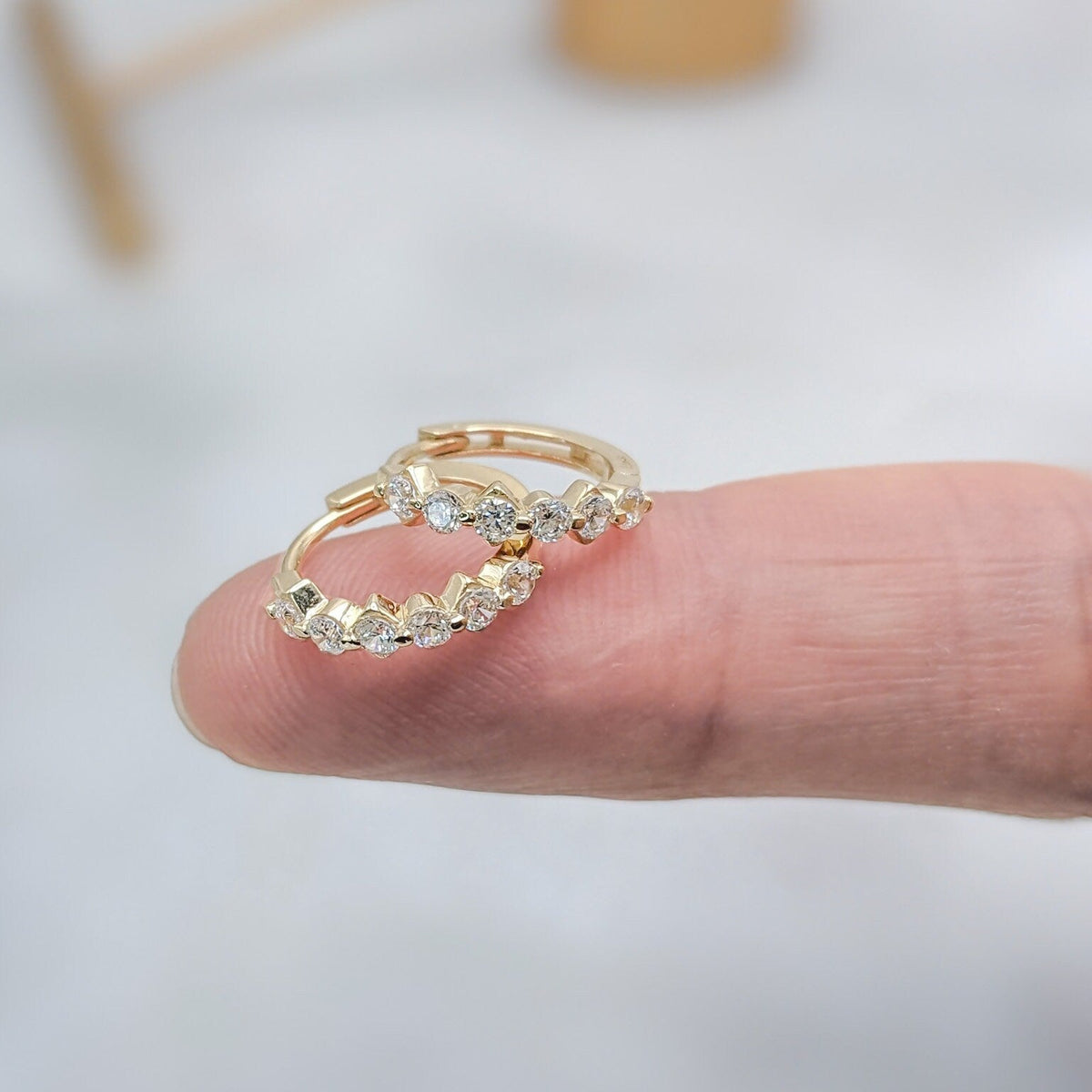 Pavé Icicle Hoop Earrings