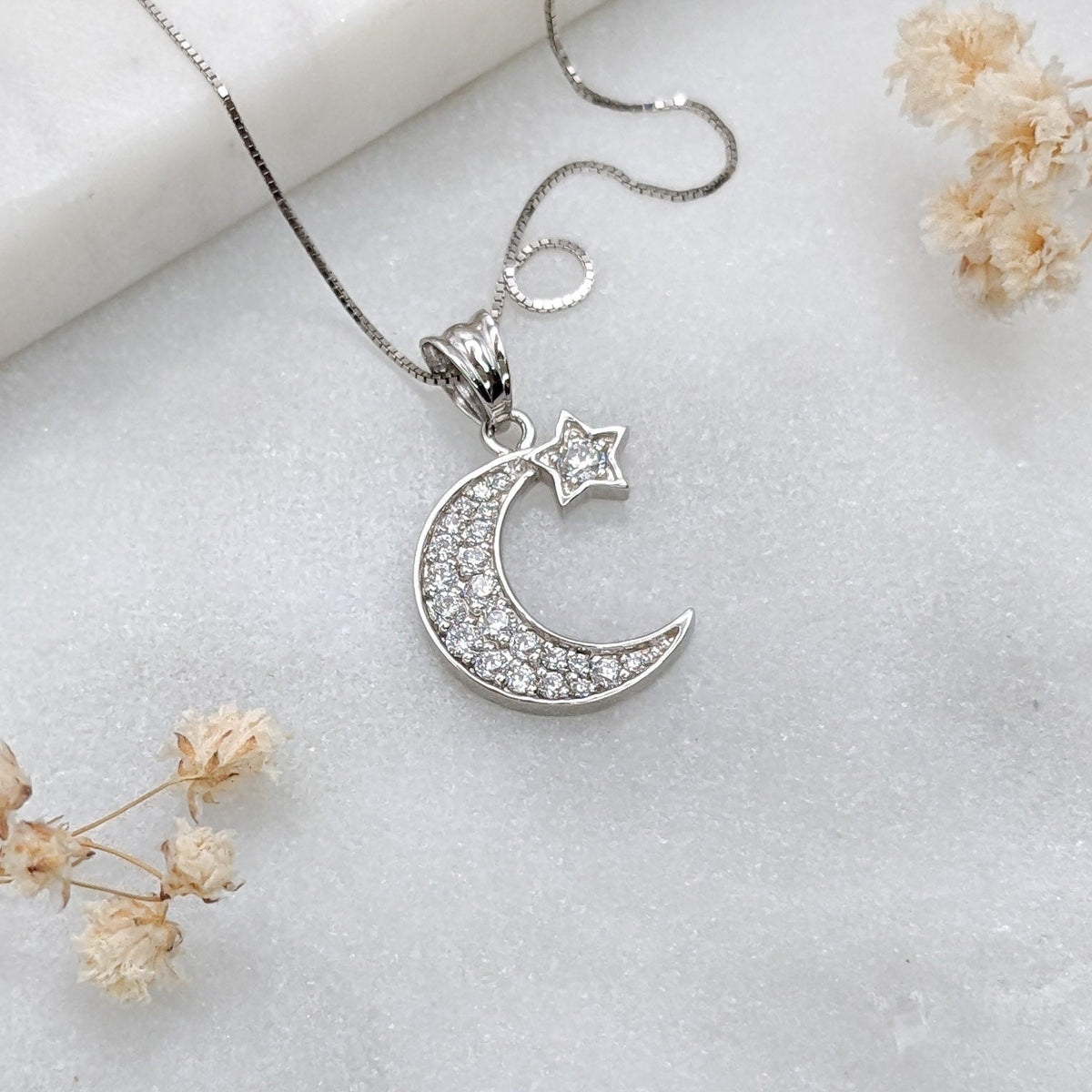 Moon and Star Pendant