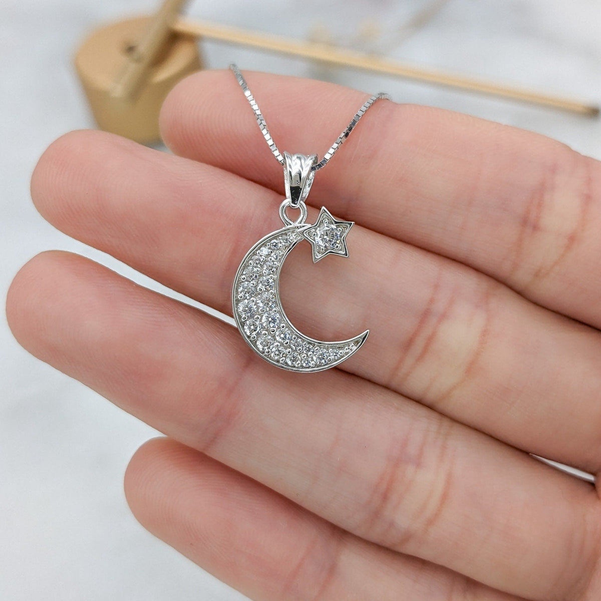 Moon and Star Pendant