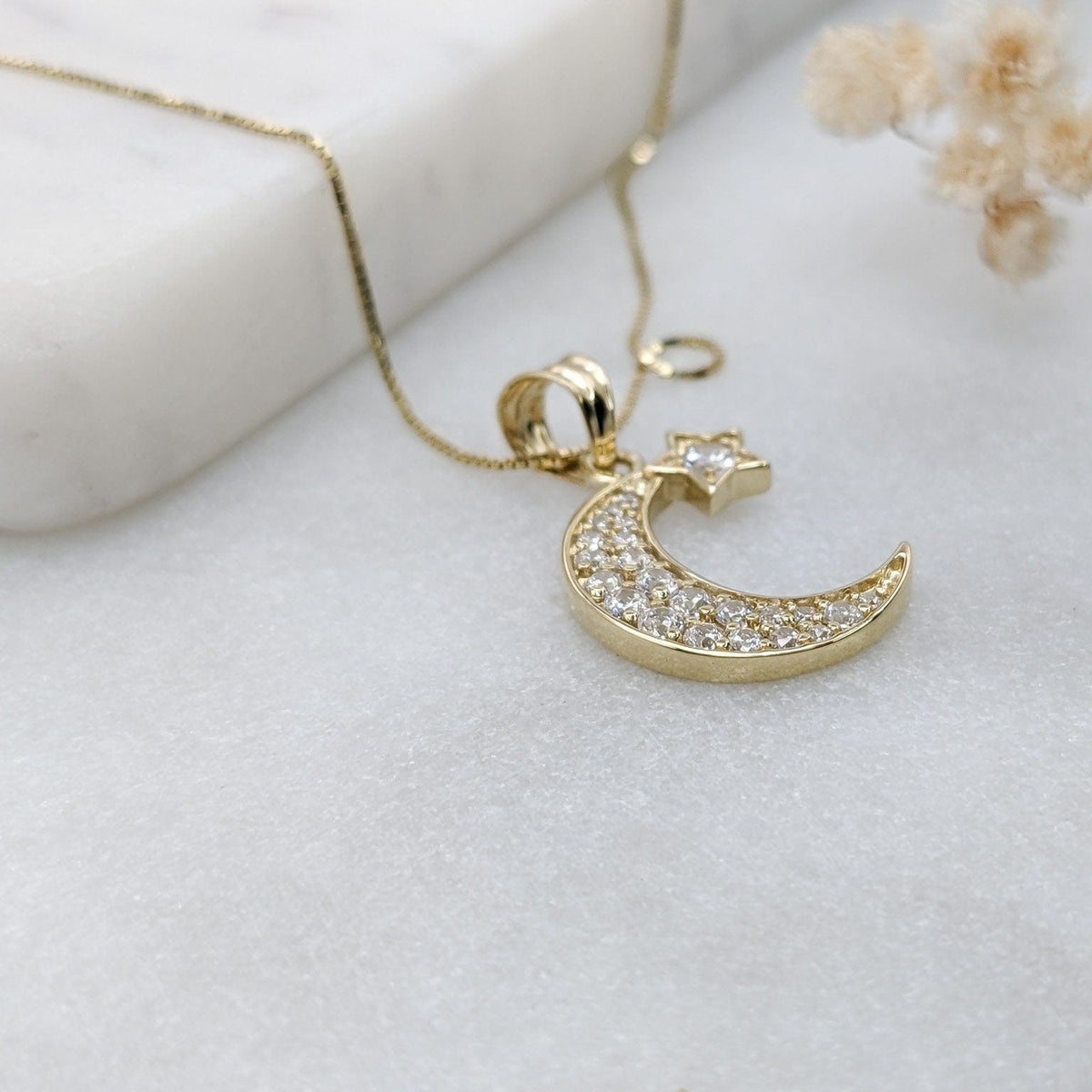Moon and Star Pendant