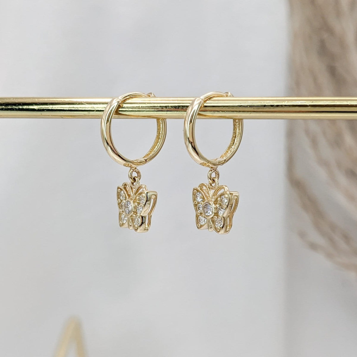Bubble Butterfly Hoop Earrings