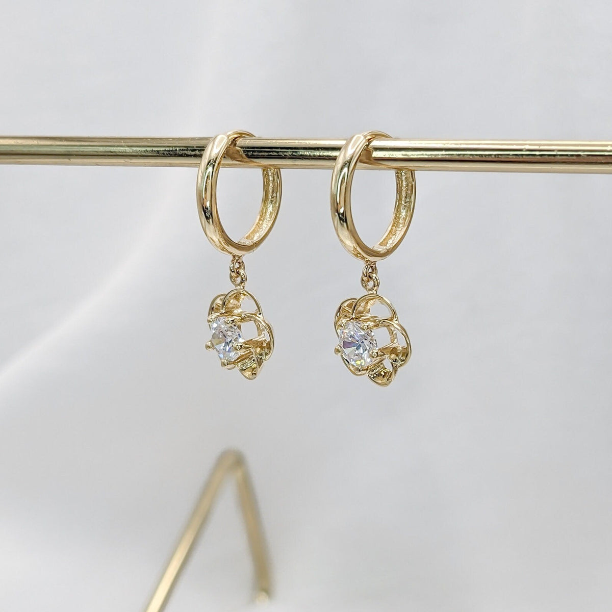 Plumeria Flower Hoop Earrings