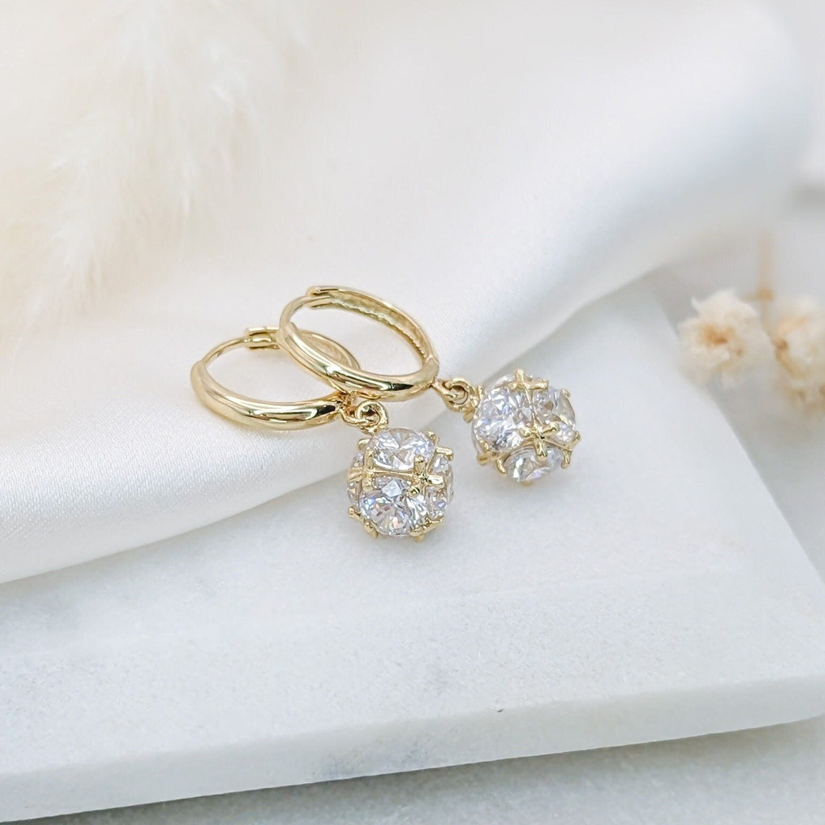 Disco Ball Hoop Earring