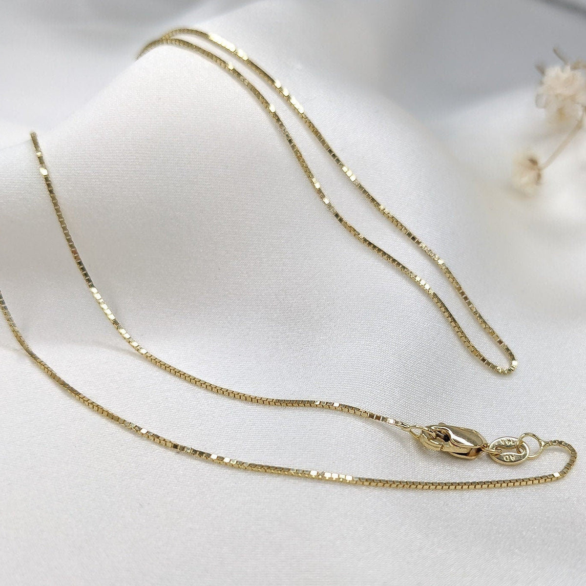Gold Box Chain Necklace
