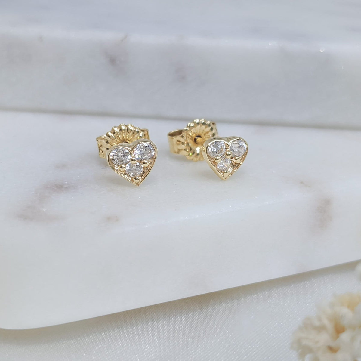 Dainty Pavé Heart Stud