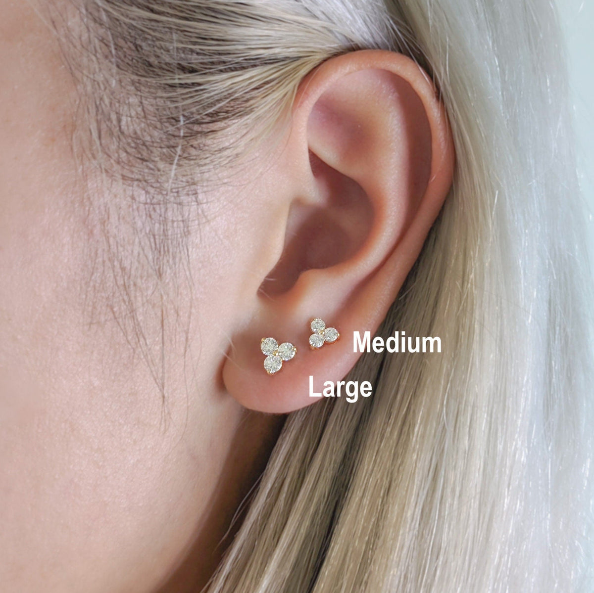 Trio Stone Cluster Earrings